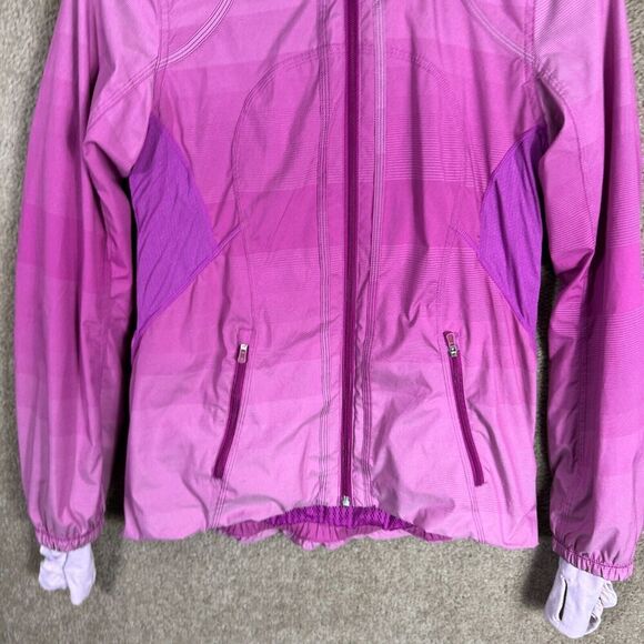 Lululemon Downtime Jacket Womens Size 6 Purple Violaceous Stripe Gradient Hooded - Picture 3 of 11